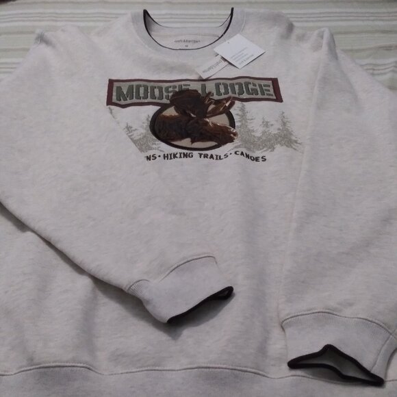 Croft & Barrow Moose Lodge Crewneck Sweatshirt - Picture 1 of 11